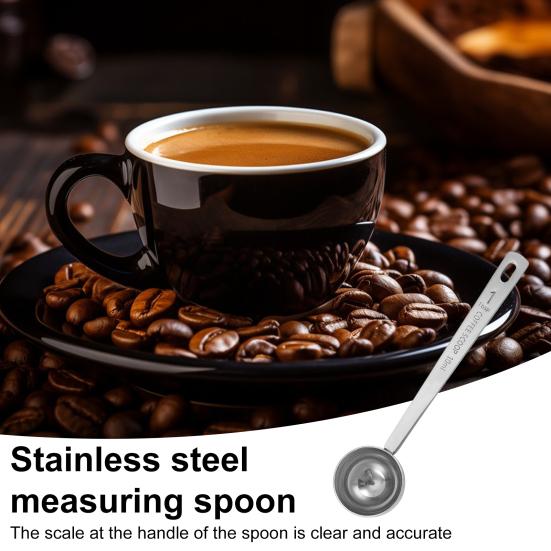Stainless Steel Measuring Spoon Long Handle Coffee Scoop Spoon Tablespoon 5ml 10ml 15ml 20ml 30ml Cooking Measurement Tool for Ground Coffee