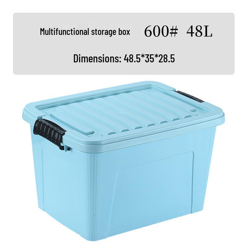 Wheeled Plastic Organizer Box with Lid for Clothes and Toys