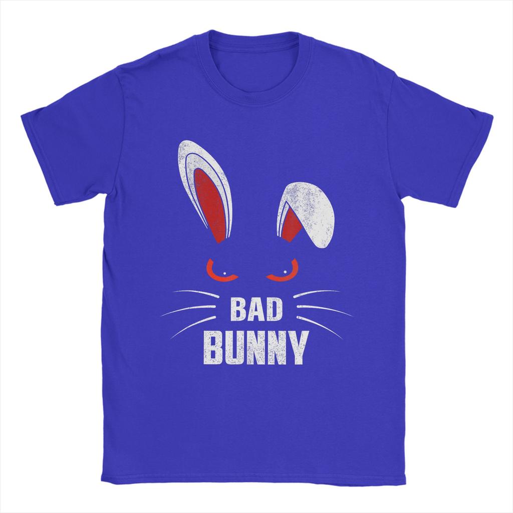 Bad Bunny Пушистый Кролик Крутой Любитель Животных Футболка Мужская 100% Хлопок Винтажная Футболка С Круглым Вырезом Футболки С Коротким Рукавом Одежда Графическая