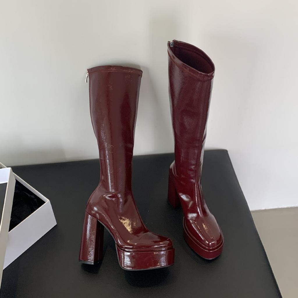 High-heeled French Knee-length Boots Women's Boots Autumn 2025 New Spice Girl High-end Knight Boots