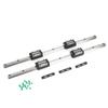 2Pcs HG15-500mm Linear Guide Rail with 4Pcs HGH15 Standard Slide Block Black