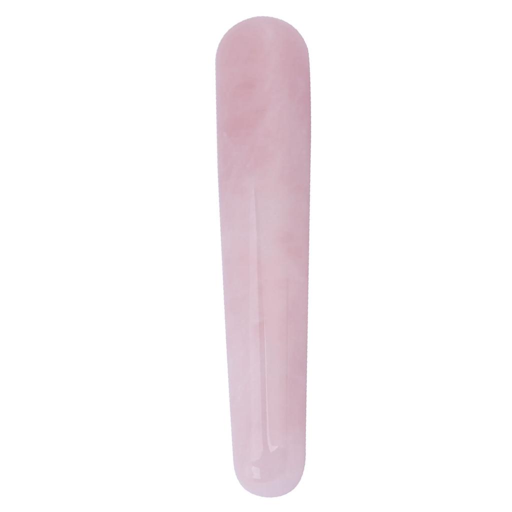 1pc Natural Quartz Crystal Face Massage Wand Stone Smooth Stick Massaging Tool Pink 100mm