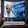 Custom Name Text Tapestry,Erling Haaland Decorative Wall Hanging, Background Tapestry For Home Bedroom