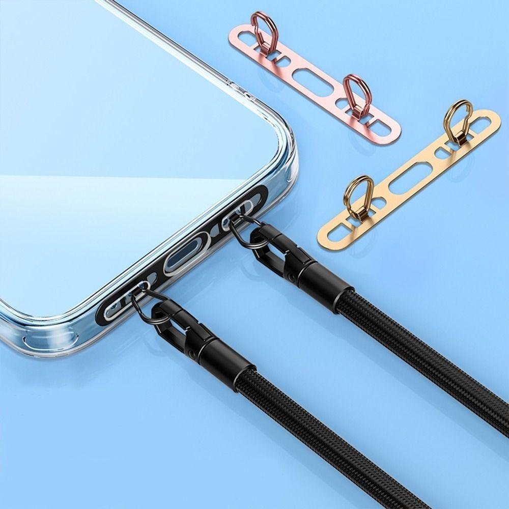 Double Buckle Gasket Phone Lanyard Clip Patch Phone Case Hanging Rope for Mobile Phone