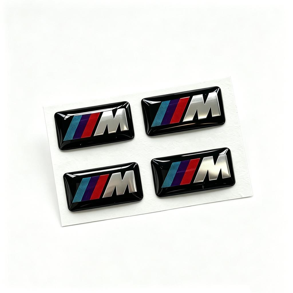 XGDY8 16/17/18/19mm Soft Adhesive 4pcs Car Steering Wheel Decor Sticker Center Hub Cap Emblem DIY Ornament Decal For BMW M Performance