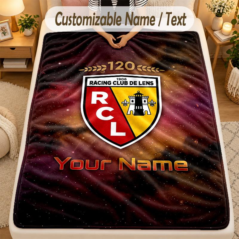 Flannel Blanketracing club de lens Custom Name Text Personalized Soft Warm Throw Blanket Home Decor Gift