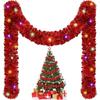 5M/16FT Led Christmas Tree Garland Hanging Glow Strip Christmas Ribbon with LED Lights Colorful Hanging Tinsel Garlands Outdoor