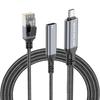 Кабель Ethernet Dutovolns 3 м с разъемом «мама» на RJ45 60 Вт PD Быстрая зарядка Гигабитная локальная сеть Нейлон Прямой Совместимый с MacBook Подключение к Интернету и Зарядка