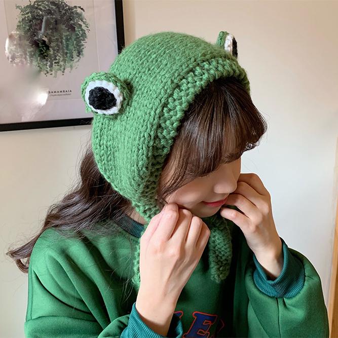 Зимние черепа, милая женская шапка-лягушка, вязаная крючком вязаная шапка, костюм, шапка-бини, шапка, женский подарок, кепка в стиле хип-хоп, реквизит для фотосессии, вечерние