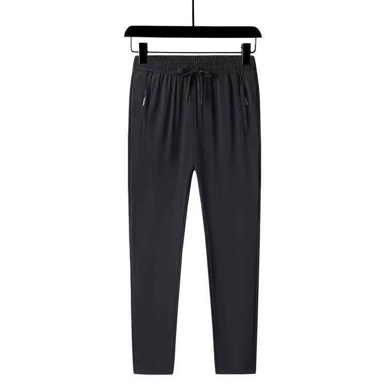 Летние мужские брюки Ice Silk 2023 года: Легкая, быстросохнущая, дышащая, с модным принтом, повседневная спортивная одежда