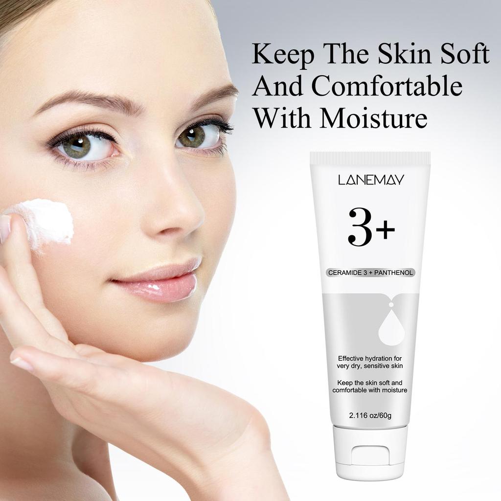 Крем Ceramide 3+ Пантенол - Интенсивное Восстановление Делает Кожу Гладкой, Эластичной и Упругой - Подходит Для Всех Типов Кожи, 60 г