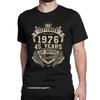 Мужская Женская Футболка Родился в Сентябре 1976 45 Лет Бытия Футболка 45-й День Рождения Топы Футболки С Круглым Вырезом Одежда Лето