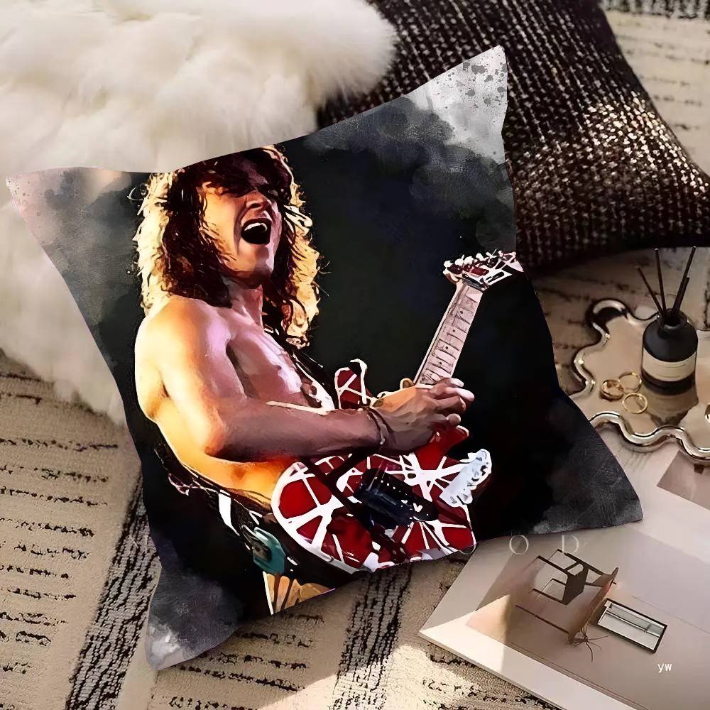 Eddie Van Halen Music Pillow Case Square Pillow Bedroom Sofa Leisure Comfort Cushion Car Living Room Home Decoration