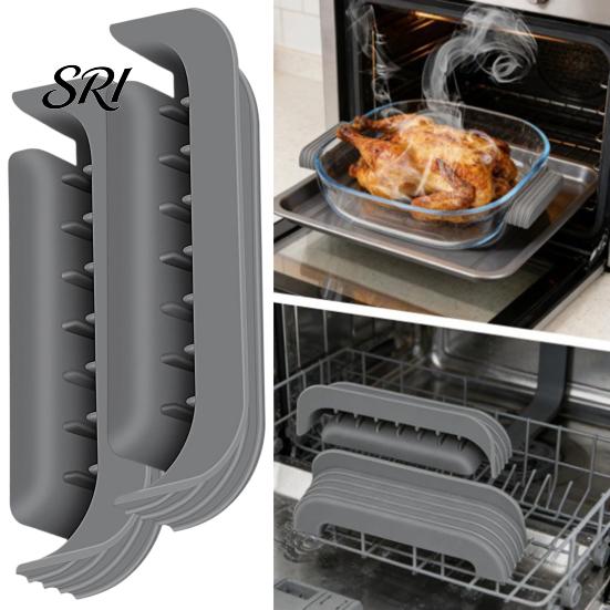 Air Fryer Handle Cover 2Pcs Silicone for Ninja Crispi Glass, Heat-Resistant Pot Holder Grip Sleeve Cleancrisp Glass Container 2.5-QT/4-QT/6-QT