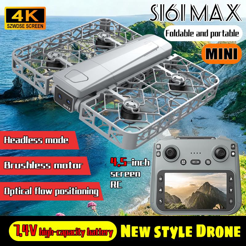 Профессиональный мини-дрон S161 MAX с камерой, экранным управлением, 8K HD, аэрофотосъемкой, бесщеточным двигателем, полностью закрытым корпусом, летательный аппарат, квадрокоптер, дрон