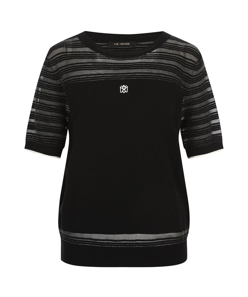 MESENSE Striped Color Block Short Sleeve Knit_Mb46Knmd15Z