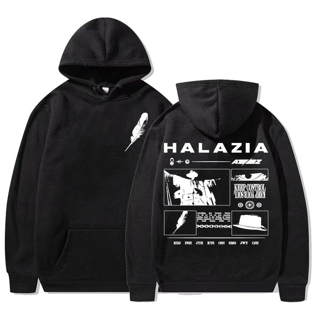 Мировой тур Ateez 2025 года «Навстречу свету»: Пуловеры Воля к власти Мужские Женские Корейская мода Хип-хоп Толстовка с длинным рукавом Худи