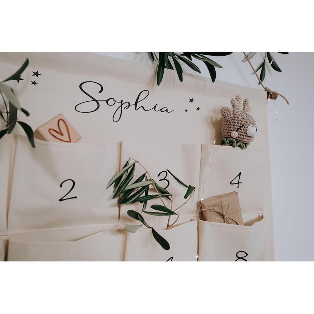 Personalized Christmas Countdown Advent Calendar for Children Wall Hanging Home Door Decor DIY Advent Calendar Christmas Gift