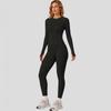 Womens Seamless Yoga Set With Waist-Slimming Design Quick-Dry Long Sleeve Top Leggings Gym Running Outdoor Fitness