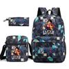 Riman One Piece Backpack 3-Piece Set, Boys And Girls Laptop, Youth Schoolbag, Messenger Bag, Pencil Bag.