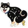 Wooden Clock with Swinging Pendulum Pooping Dog Wall Clock, Pendulum, Silent Non Ticking Hanging for Living Room Home Office, Gift Lover