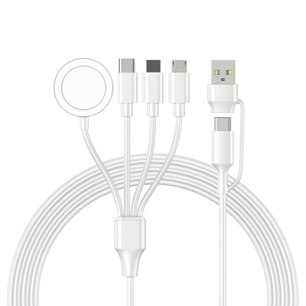 4-in-1 Multi Charging Cable for Apple Watch iPhone 16 15 14, USB C Travel Charger for iWatch Series 1-10, Galaxy S23/S22, 4FT
