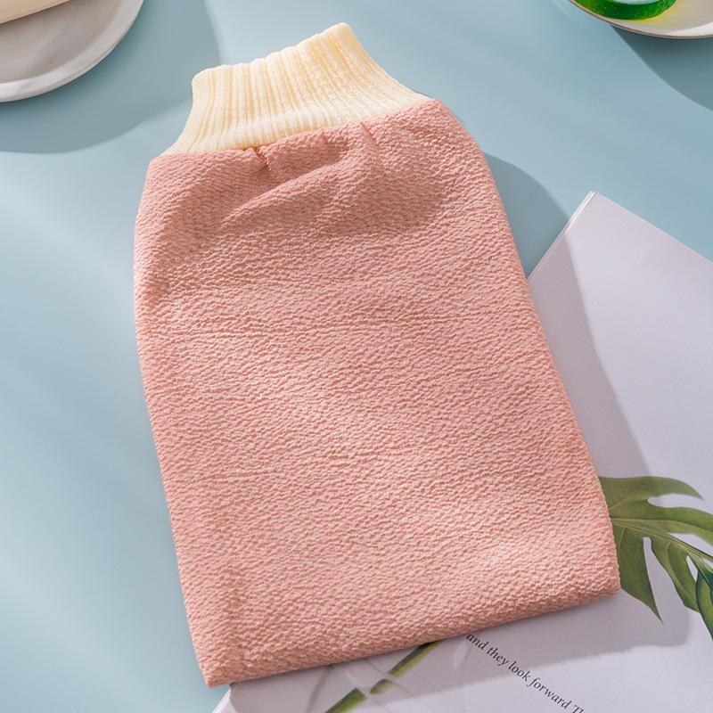 New Solid Color Nordic Bath Towel Exfoliating Glove Double-Sided Bathing Back Scrubber