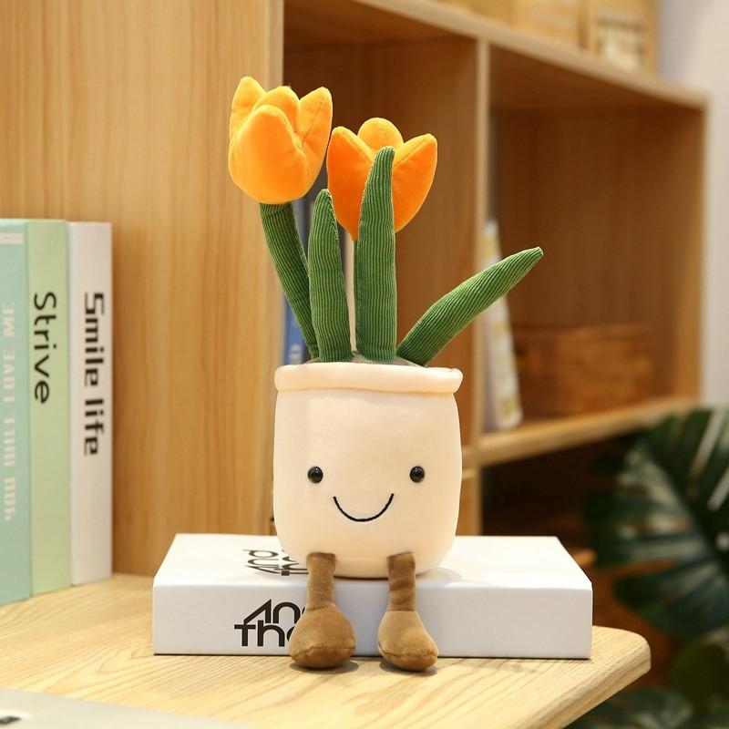 Имитация Растения Кукла Нарцисс Тюльпан Веселая Горшечная Серия Плюшевая Игрушка Декоративные Украшения