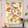 Home Wall Decoration Tapestry Mushroom Pattern Hanging Cloth Office Living Room Tapestry