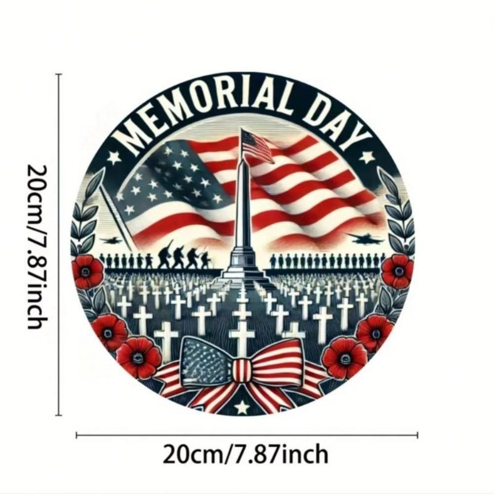 Патриотический американский флаг Солдат Металлическая жестяная табличка Декор ко Дню памяти Уличный Водонепроницаемый Ржавчиностойкий