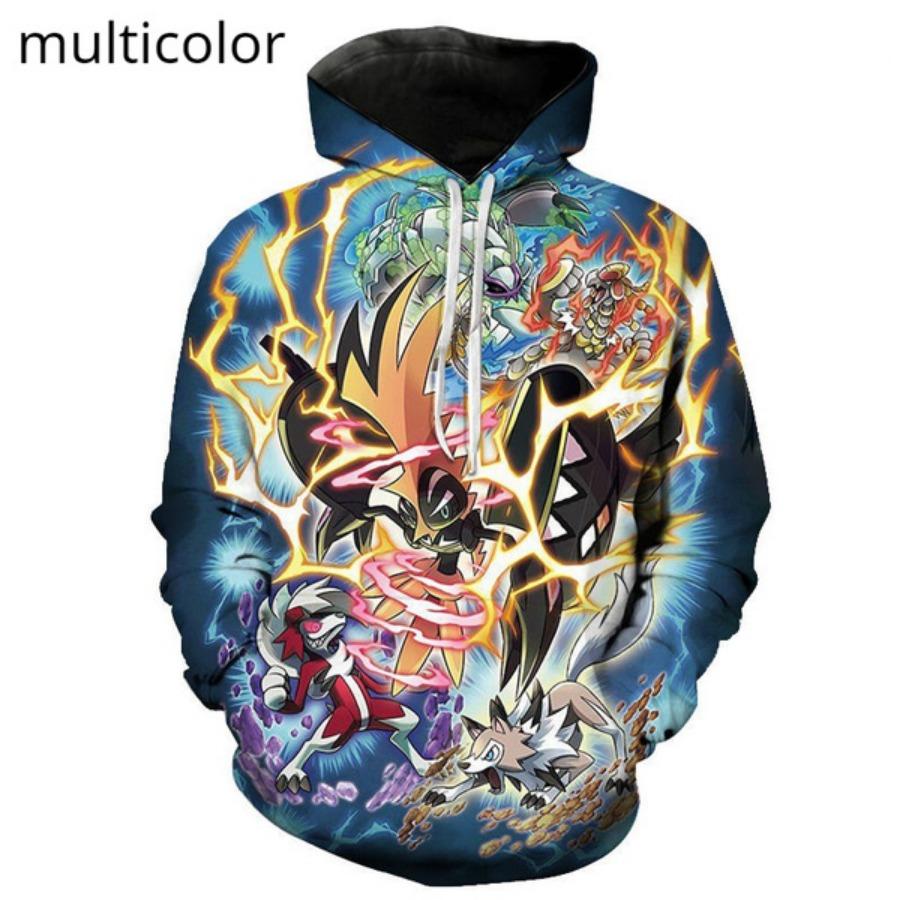 Мужская женская мода повседневная толстовка с капюшоном 3D-печать свитер пуловер уличная игра игры покемон свитер
