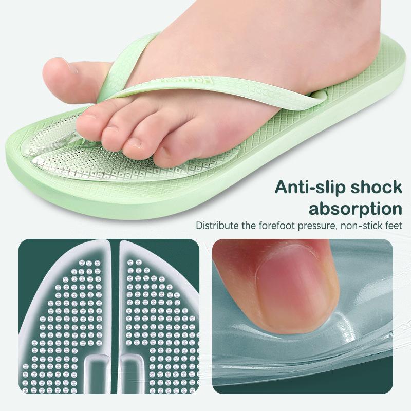 1Pair Flip Flops Sandals Cushions Pad Toe Protectors Anti-Slip Transparent Forefoot Inserts Shoe Pads Insoles
