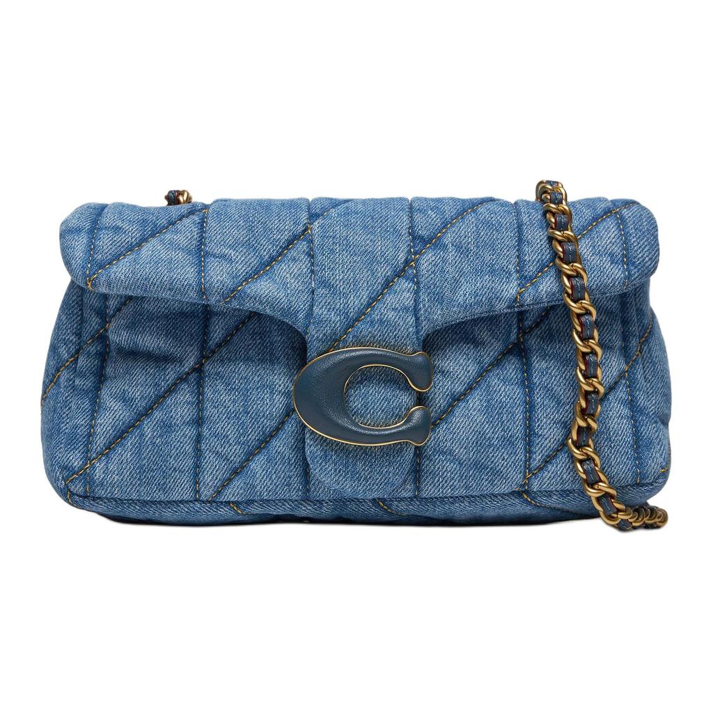 Coach Tabby 20 Quilted Tiger Stripe Logo Fabric Crossbody Shoulder Bag Women bags Indigo CR701-B4IN