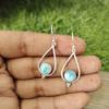925 Sterling Silver, Handmade Earring, Larimar Earring, Silver Earring, Gift For Her, Anniversary Gift, Mom Gift