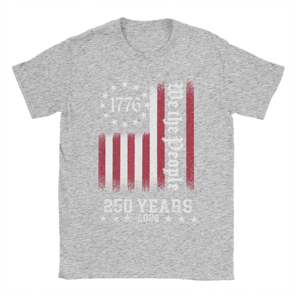 Vintage USA Flag 250th Anniversary Day T Shirt Summer 100 Cotton TShirts For Unisexs Leisure Pattern Tee Shirt Top Tees