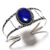 Lapis Lazuli Gemstone Handmade Ethnic 925 Silver Cuff Bangle Adjustable Y8A18