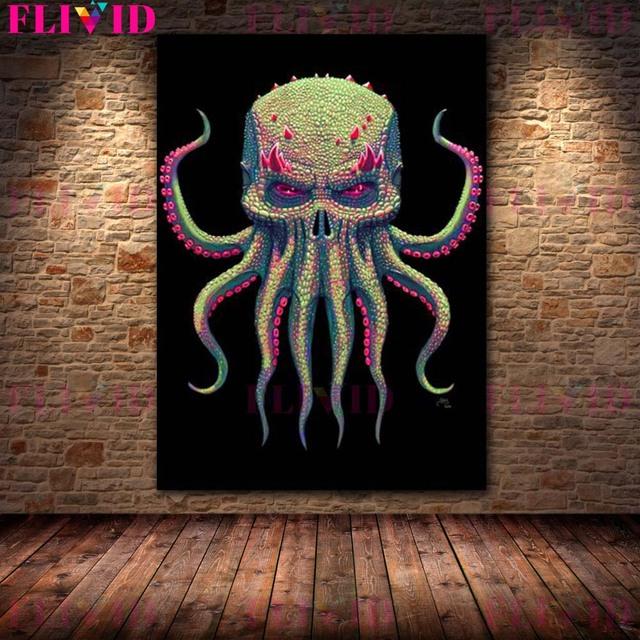 Готический Забавный Скелет Любовь Скандинавский Плакат Покерная Карта Гостиная Настенная Живопись Художественная Картина Маслом