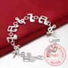 925 Sterling Silver Bracelet for Women Music Note Chain Bracelets & Bangle Wristband Wedding Bridal Jewelry Joyas De Plata 925