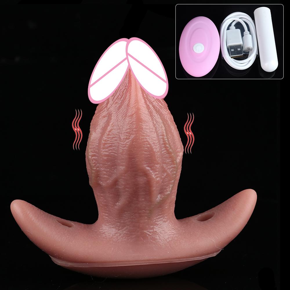 SXXY Adult 10 Modes Vibrating Mouth Gag Silicone Strapon Butt Plug With Vibrator Realistic Sex Toys For Men Women G-Spot Sex