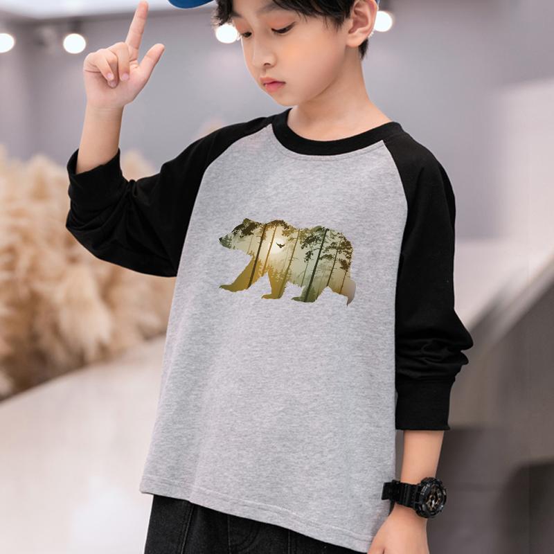 Модная футболка с нашивками «Солнечный медведь», джинсовая футболка с термопереносом Hot Tear, платья, новый дизайн с нашивкой в ​​виде животного «сделай сам»