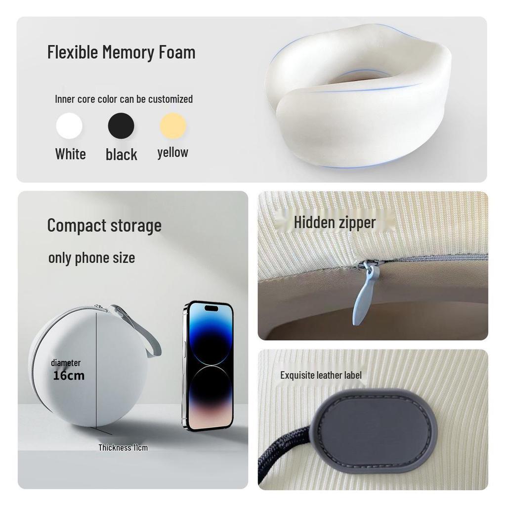 U-shaped Memory Foam Travel Neck Pillow for Airplane & Car