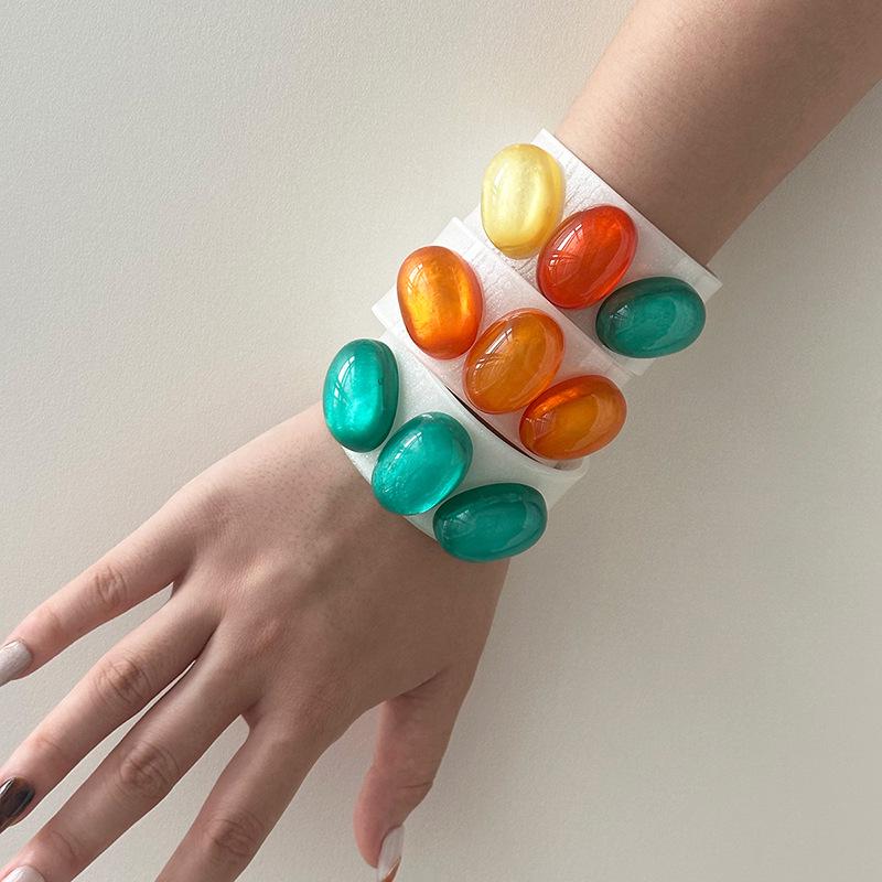 Минималистичный Браслет-Браслет из Акрилового Камня в Стиле Легкой Роскоши