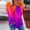 Women's Top Autumn Winter Stripe Tie-dye Print Sweatshirts Long Sleeved O Neck Gradient Hoodies Female Casual Tops