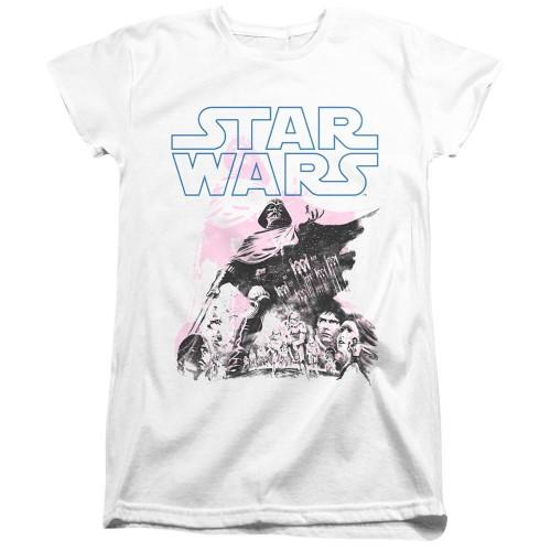 Star Wars Womens/Ladies Darth Vader Retro Poster Fitted T-Shirt