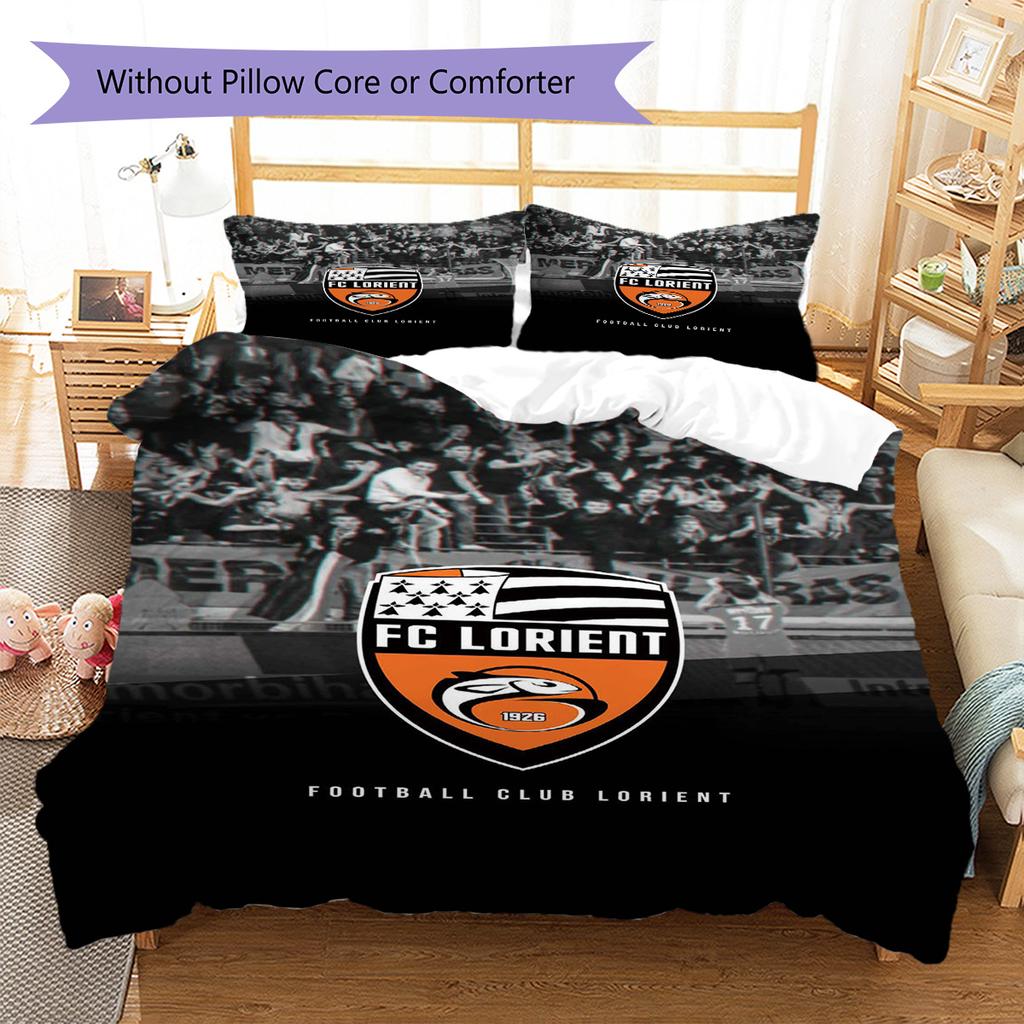 FC Lorient Pattern Bedding Set Quilt Cover Pillowcase Home Decor Gift (1 * duvet cover + 2 * pillowcase, without core)