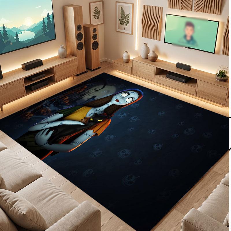 The Nightmare Before Christmas Jack Sally Rug Soft Thick Non Slip Floor Carpet for Bedroom Living Room Home Decor