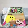 Smiling Friends Cartoon Plush Blanket  Soft Flannel Bedding Throw for Kids Outdoor Use Warm Custom DIY Gift Idea