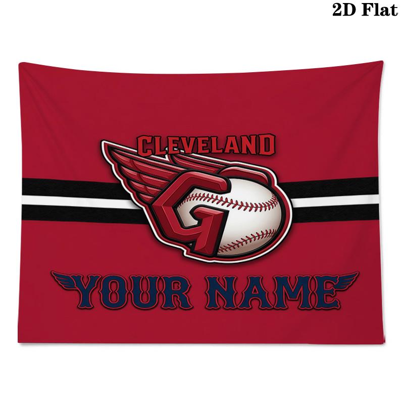 Custom Name Cleveland Guardians Printed Tapestry – Wall Hanging for Bedrooms, Dorms, and Home Decor
