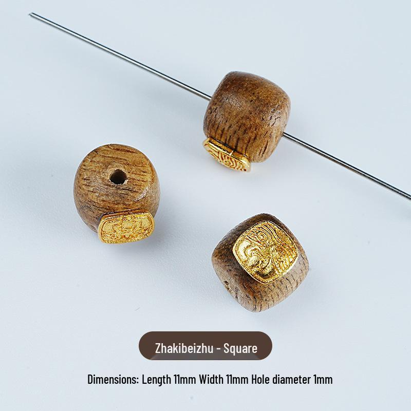 Exquisitely Carved High-Color Retention Agarwood Beads Bracelet - DIY Cultural Play Accessories