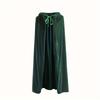 Medieval Black Hooded Cloak Adult Kid Unisex Velvet Cloak Halloween Vampire Witch Cosplay Costume Green White Robe Cape Costume